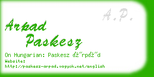arpad paskesz business card